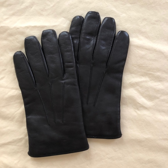Men's Dark Brown Leather Gloves - Picture 1 of 16
